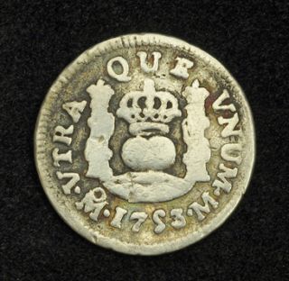 1753 Mexico Ferdinand VI Pillar Silver ½ Real Coin VF