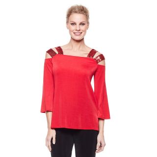 228 059 slinky brand slinky brand cold shoulder tunic with sequin