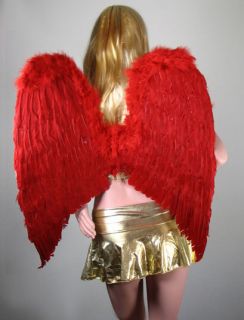 EXTRA LARGE RED Feather Angel Wings Photo Props Free Halo Halloween