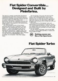 1982 Fiat Spider Turbo BW Pininfarina Classic Ad P48