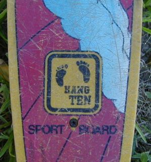 Vintage Fiberglass Hang Ten Sport Board Skateboard