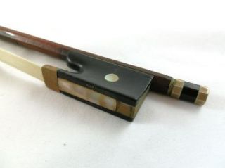  Germany Old Vintage Antique Pearl Wooden Violin Bow Estate 29 ID6