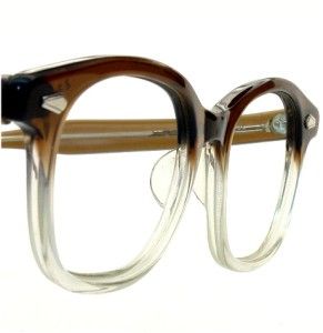  modernist horn rim two tone vintage eyeglass sunglass frames 46 22 usa