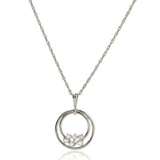 231 689 sterling silver 0 27ct diamond double circle pendant with