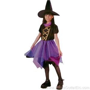 New Girls 2pc Witch of Fairland Dress Hat Fairy Tale Kids Halloween