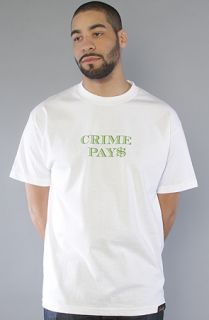 Sneaktip The Crime Pays Tee in White Green