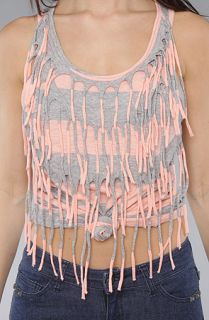 Sauce The AA Fringe Tank in Stripe Concrete