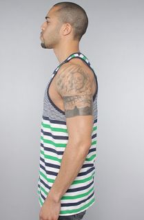 LRG The Letterman Striped Tank in Navy