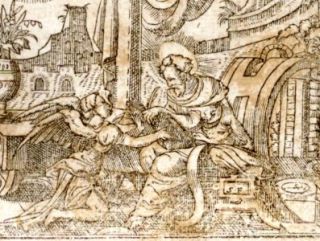 Luthers Bible Engraving 1561 Mathew Writing Gospel