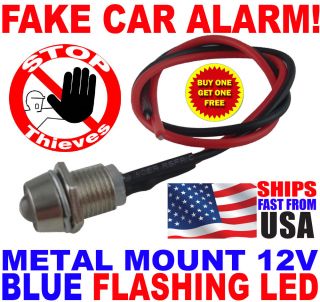 12v BLUE Flashing Dummy Fake Car Alarm Dash Mount LED Light *New* FAST