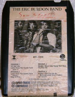 The Eric Burdon Band Sun Secrets Tested 8 Track Tape New Pad Splice