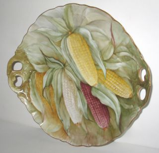 Antique Limoges Jean Pouyat Fall Cake Platter Plate