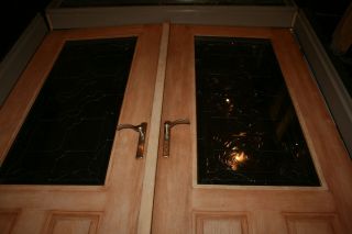 Fiberglass Entry 3 4 Lite Glass Double Doors Set with Transom and