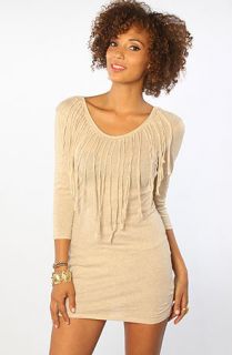 RVCA The Marquee Moon Fringe Dress in Oatmeal