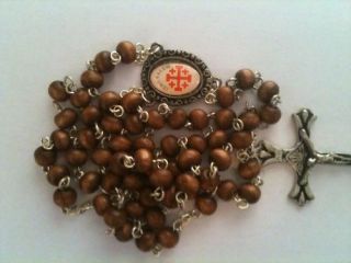 ROSARY WITH JERUSALEM CROSS Beads FROM OLIVE WOOD