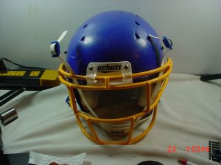  Recruit Youth Small Blue with Yellow Face Mask Football Helmet