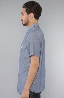 Elwood The Prison SS Buttondown Shirt in Blue Chambray