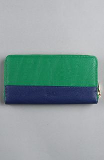 co lab The Colorblock Wallet in Green and Cobalt