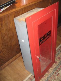 Vintage Allenco Fire Extinguisher Cabinet Wall Safe WOW Fireman Truck
