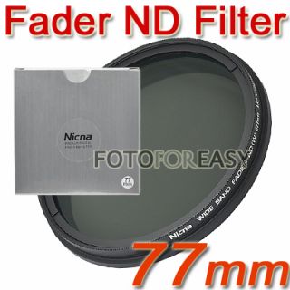 Nicna Fader ND Filter Adjustable from ND2 to ND400 77mm