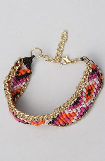  the beaded chain bracelet in pink and orange sale $ 7 95 $ 18 00