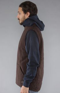 Brixton The Ruger Vest in Brown Navy Concrete