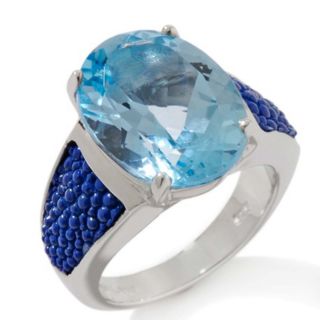 Best Selling  Chi By Falchi Oval Blue Topaz Stingray Sterling Ring