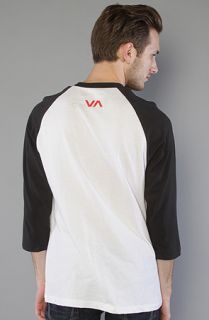 RVCA The RVCA Label 34 Sleeve Top in Black