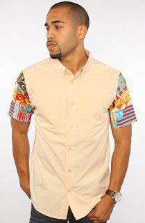 Play Cloths The Typo SS Buttondown Shirt in Beige