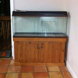 55 Gallon Fish Tank with Wood Stand and Bouns Local Pickup Only