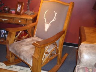 Lodge Rustic Deer Rocking Chair by Marshfield Furniture