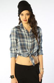 JACHS Girlfriend The Lucy Plaid Double Layer Top in Navy  Karmaloop