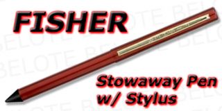 red stowaway space pen w clip and stylus model swy c s red