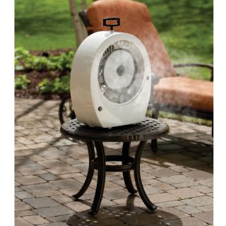 Hoseless TABLETOP MISTING FAN Outdoor Patio Lowers Temp 20* F Covers