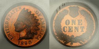 1890 NGC PF64 Red Indian Cent with Some Cameo Contrast