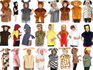  Boys Girls Zoo Farm Animal Tabard Fancy Dress Up Costume Outfit