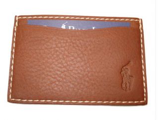 Polo Ralph Lauren Finnegan Slim Wallet Card Case Saddle