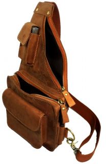 Cool Mens Bull Leather Fanny Travel Hiking Backpacks Shoulder Bags