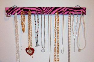 Necklace Jewelry Bracelet Hanger Holder Display with Pink Zebra Print