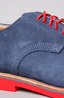 Walk Over Shoes The Derby Midi Shoe in Denim Suede Red