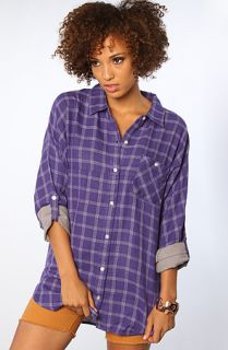 Burton The Archibald Dolman Plaid Top in Moonraker