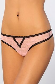 Betsey Johnson The Heartbeat Lace Thong in Think Pink