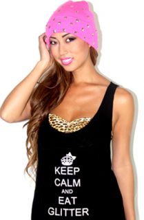 MARIALIA Keep Calm Eat Glitter Tank Concrete