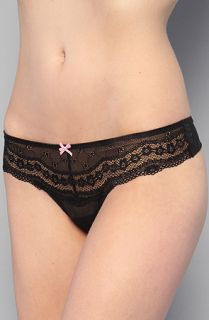 Betsey Johnson The Eyelet Lace Wide Side Thong in Black  Karmaloop