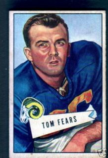 1952 Bowman Small 13 Tom Fears Los Angeles Rams