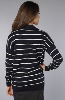 MINKPINK The Varsity Cardigan in Navy and White