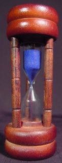  3 Minute Hourglass Egg Timer Wood New Blue Sand
