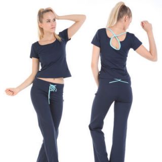  Shirt Yoga Drawstring Pants Yoga Fitness Workout Clothing Suit