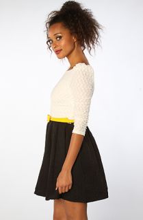 LA Boutique The Prim N Proper Dress in Ivory Black