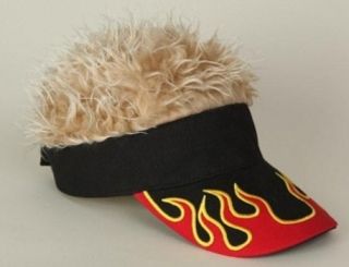 Flair Hair Visor Hat Golf Brown Flame New Wig Cap Fake
